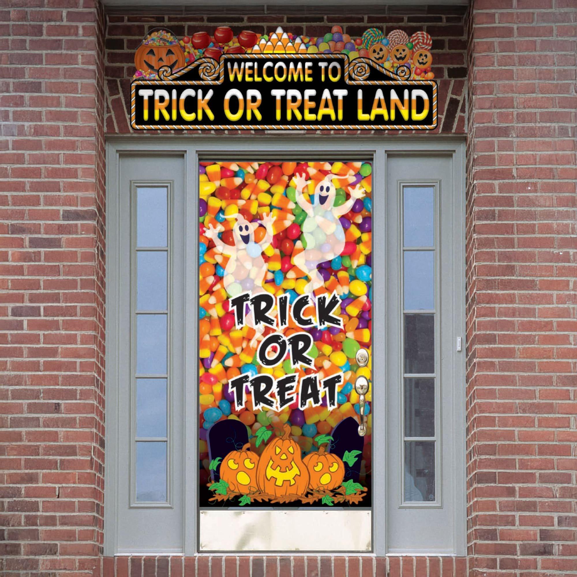3 Foot Welcome To Trick or Treat Land Door Topper Decoration