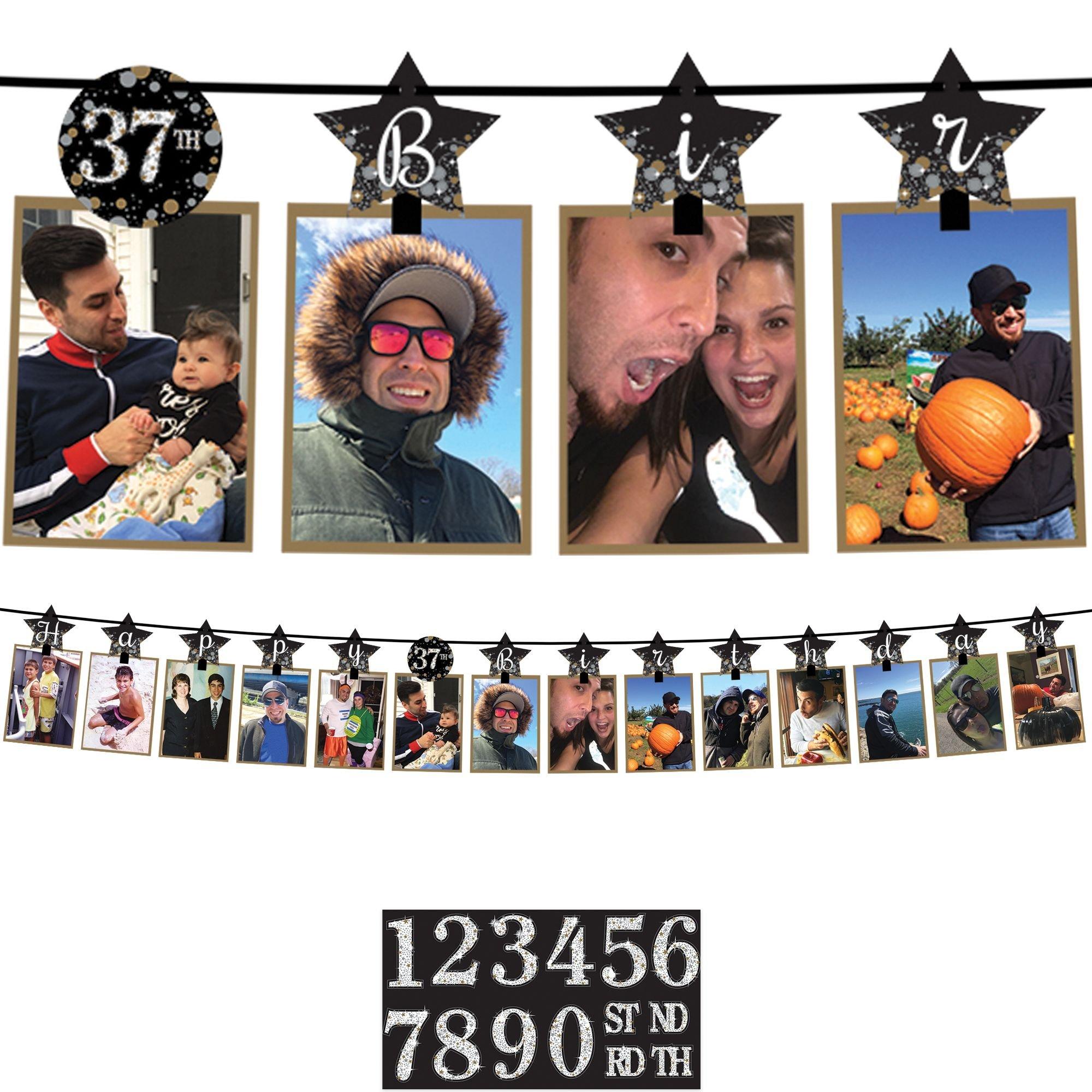Add-An-Age - Sparkling Celebration Happy Birthday Photo Garland Kit