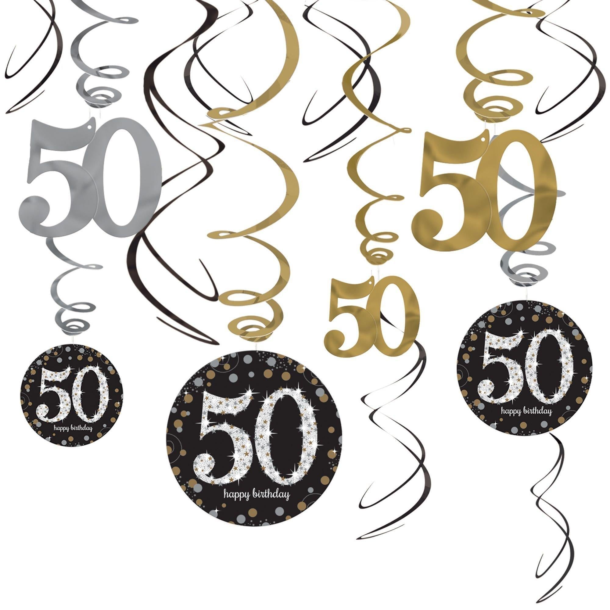 Birthday Swirl Decorations 12ct - Sparkling Celebration, Ages